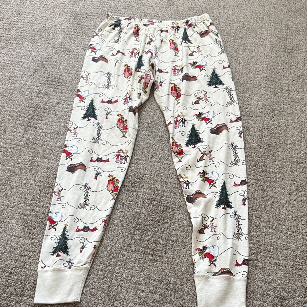 Hanna Andersson Cream and Red Pajama Pants